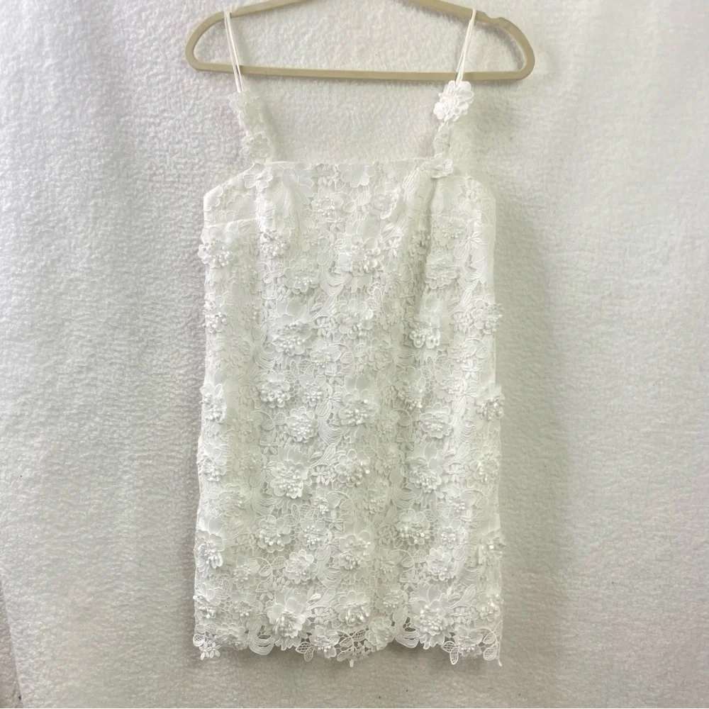 Zimmermann raie lace flower mini dress - ivory - Picture 2 of 15